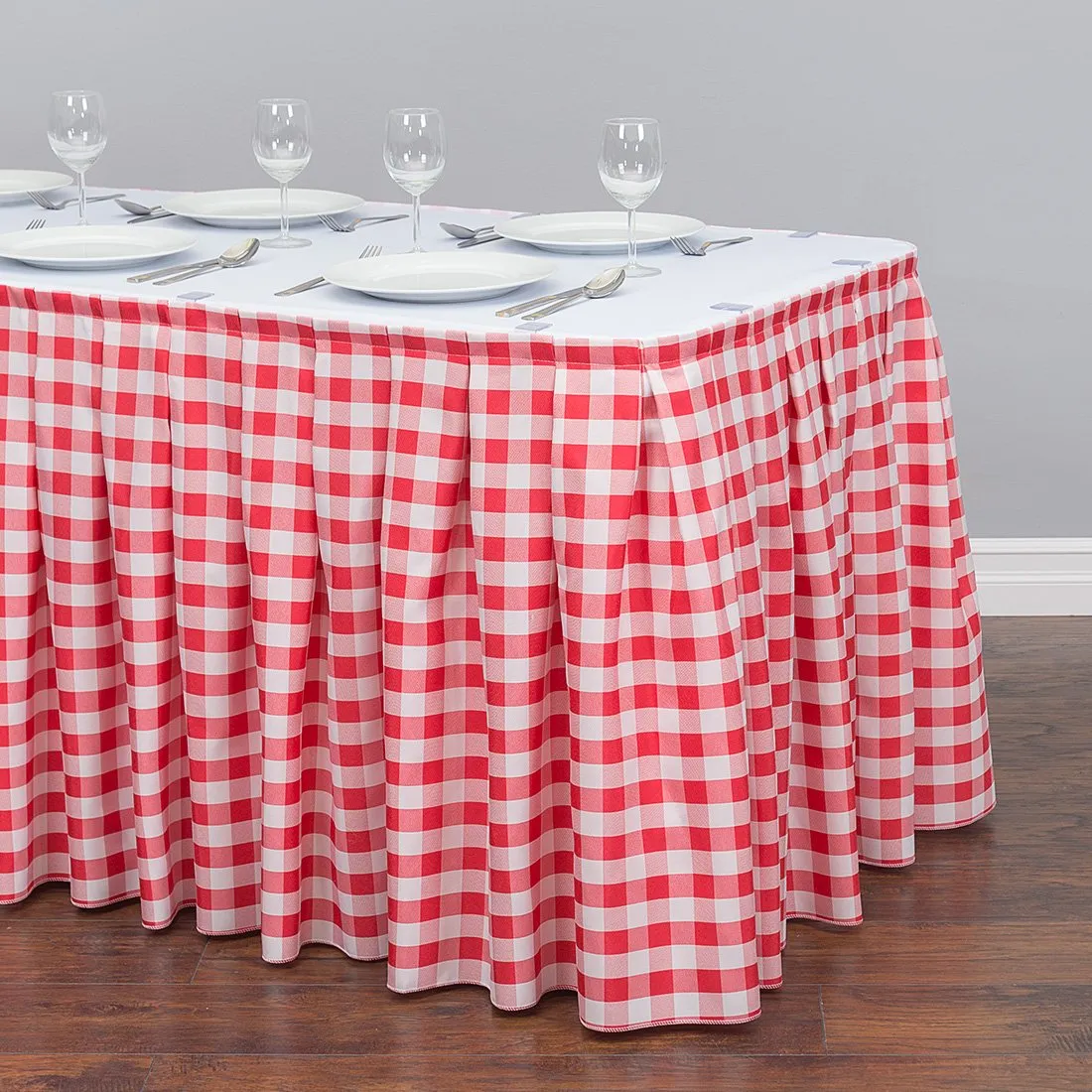 17 ft. Polyester Table Skirt Checkered (4 Colors)