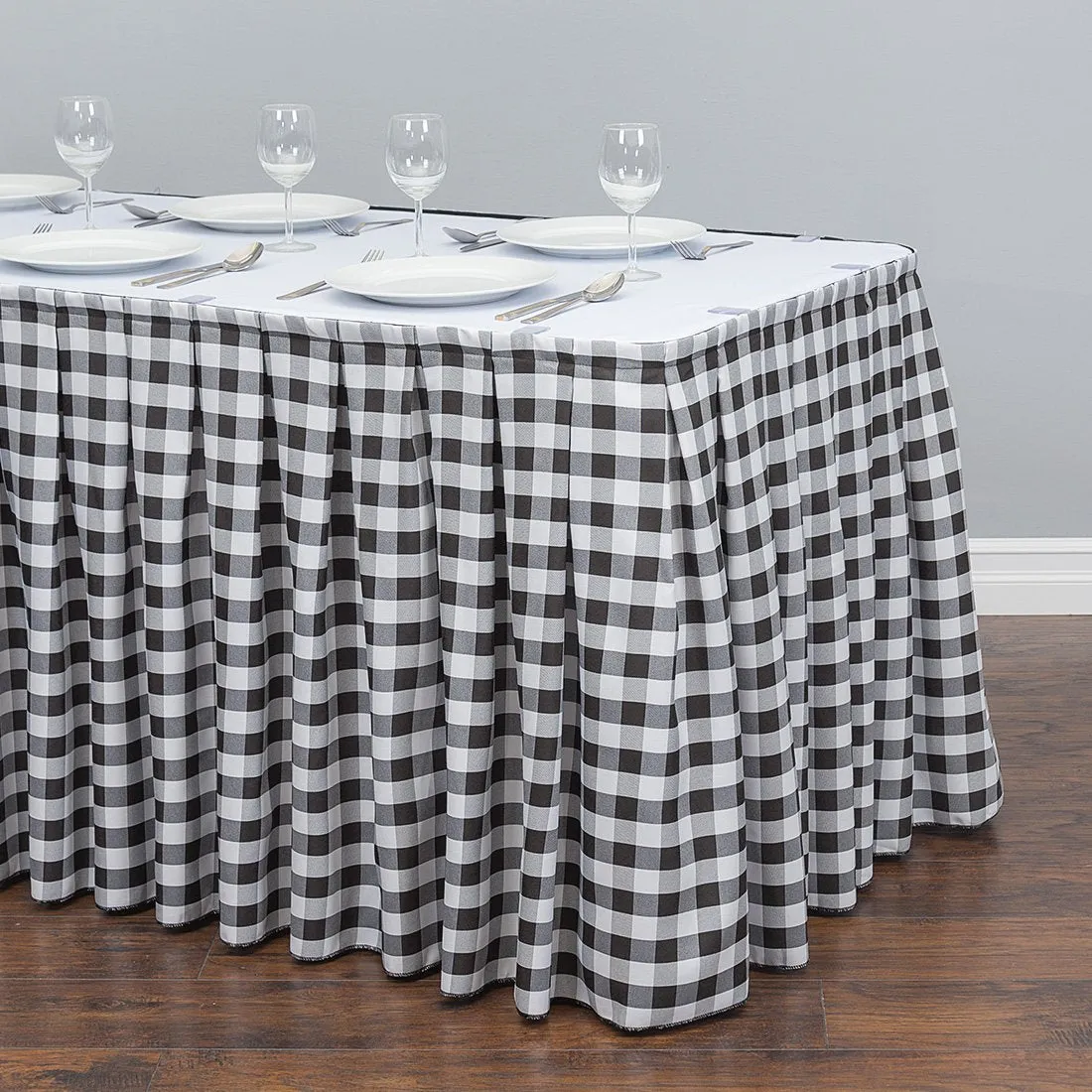 17 ft. Polyester Table Skirt Checkered (4 Colors)