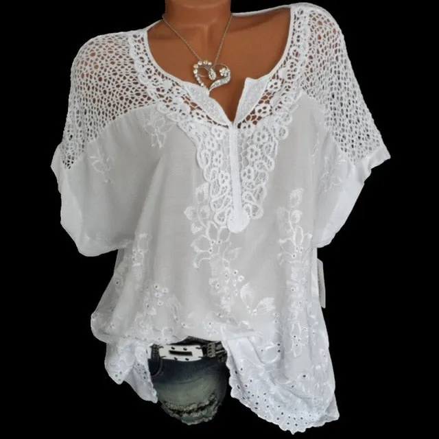 2021 Summer cotton women blouses tops V-neck bat sleeve Sizes S - 6XL