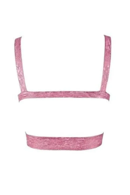 Ang Bandage Metallic Crop Top - Hot Pink