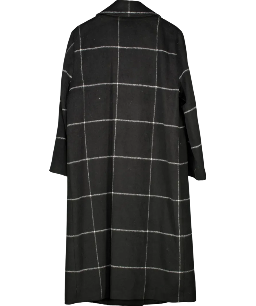 Anthology Black Double Breasted Check Coat UK 16