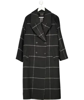 Anthology Black Double Breasted Check Coat UK 16