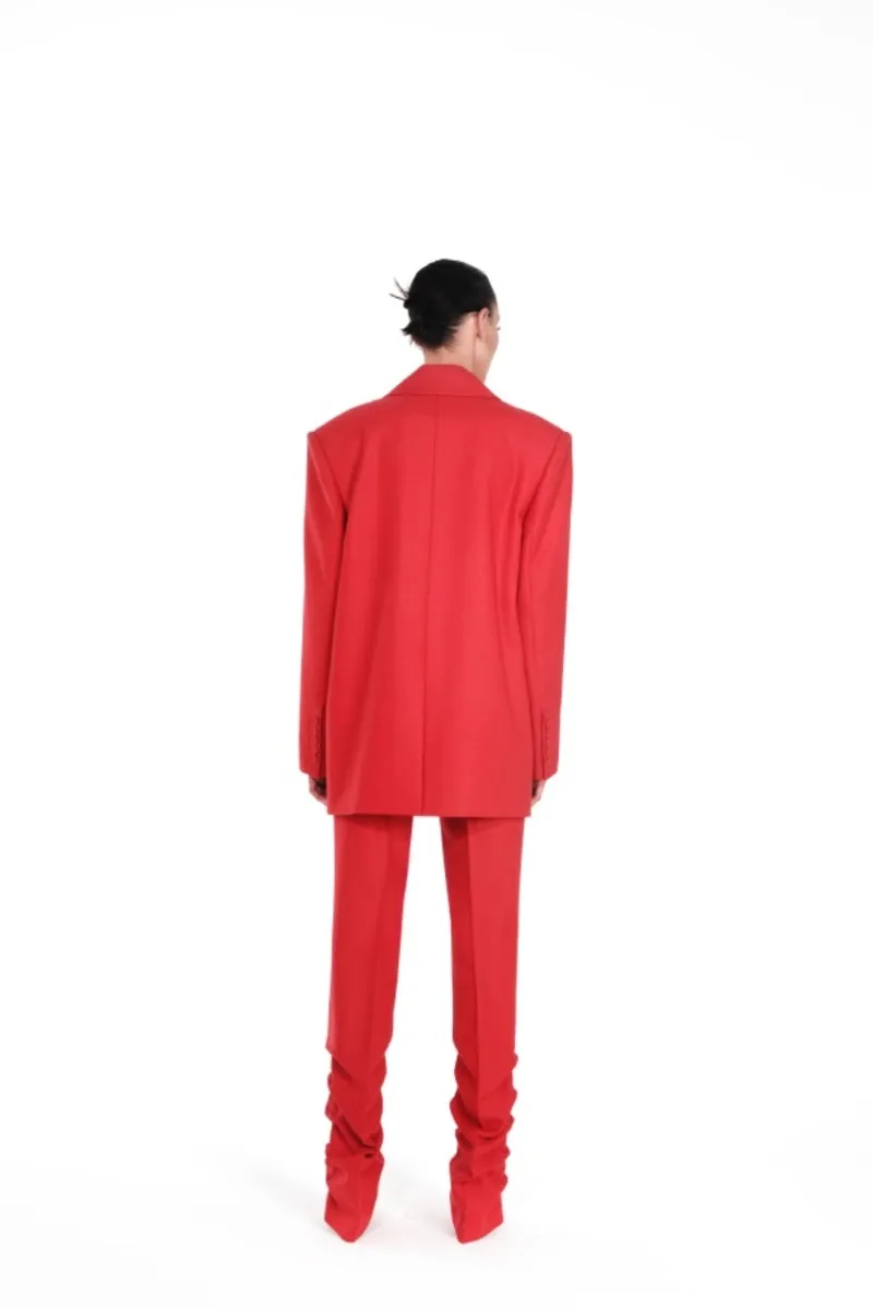 ANTHURIUM RED OVERSIZED BLAZER