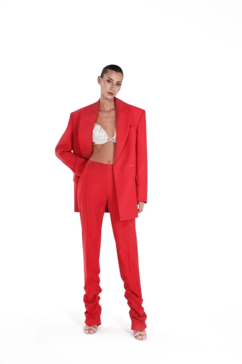 ANTHURIUM RED OVERSIZED BLAZER