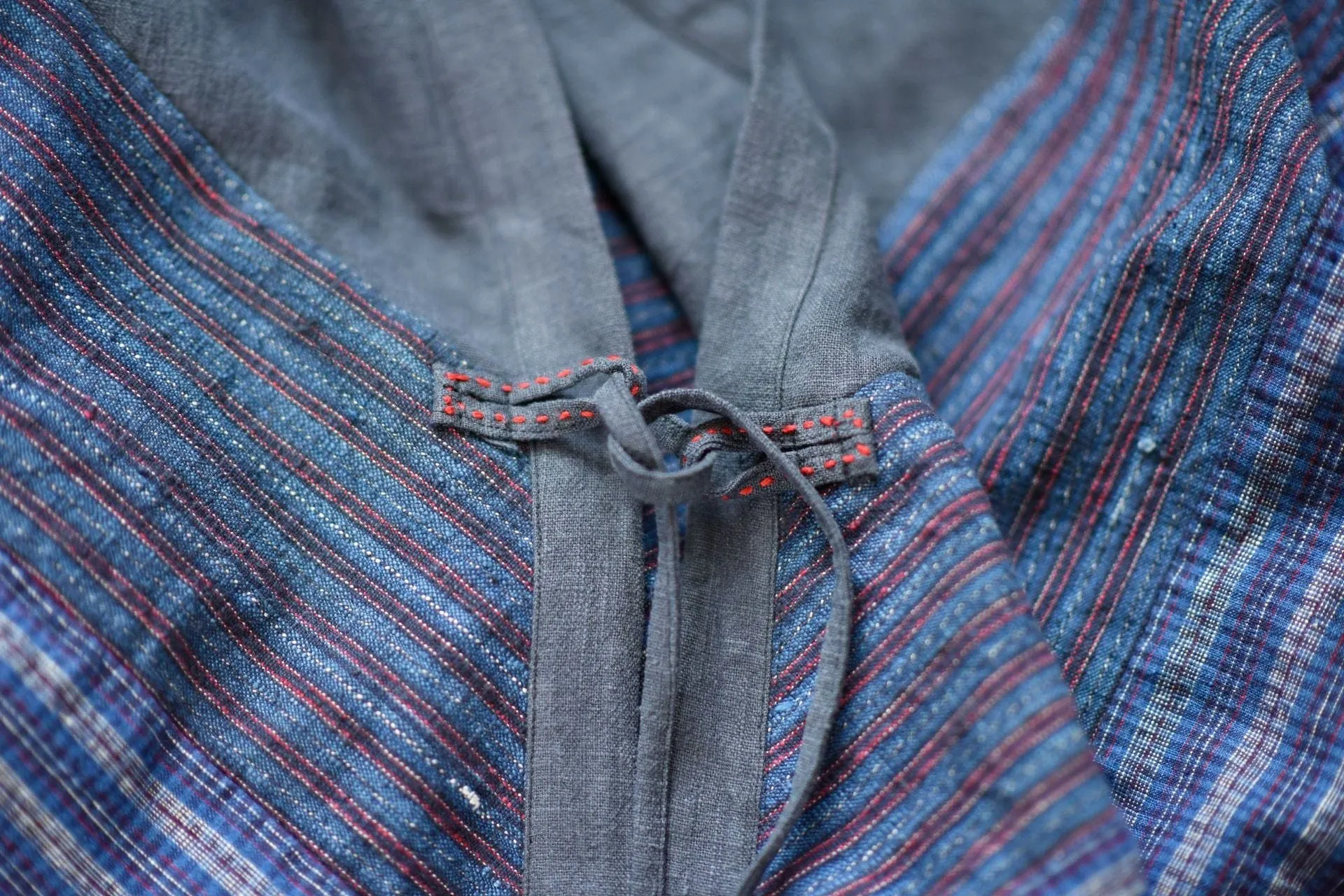 Asymmetrical Vintage Blue Linen Cardigan | Lotus