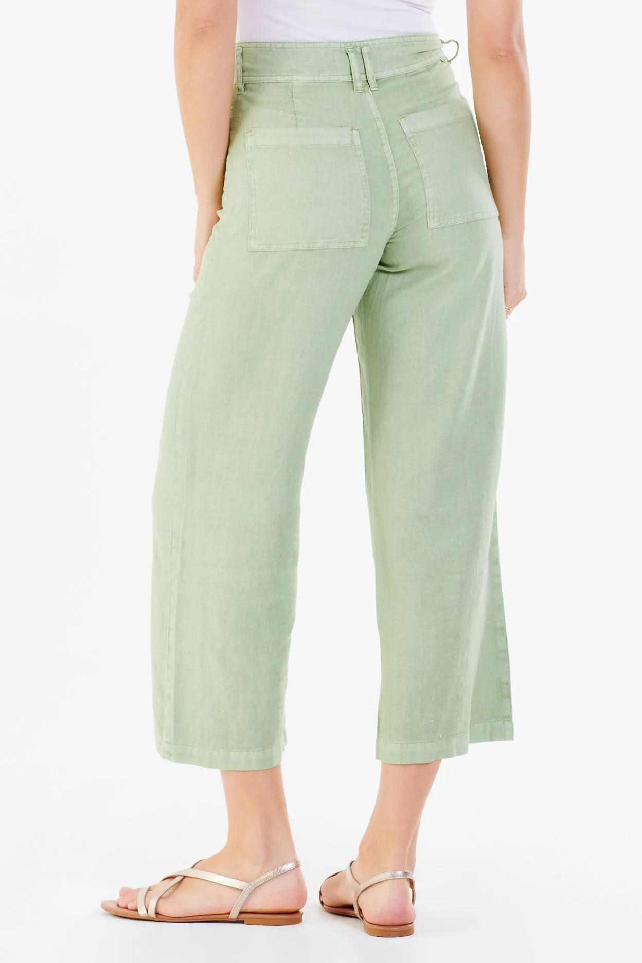 AUDREY SUPER HIGH RISE CROPPED WIDE LEG PANTS LETTUCE