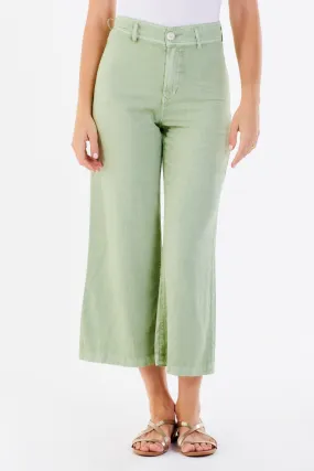 AUDREY SUPER HIGH RISE CROPPED WIDE LEG PANTS LETTUCE