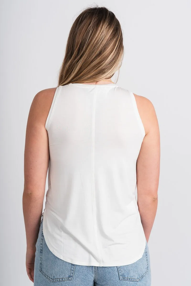 Basic v-neck tank top off white