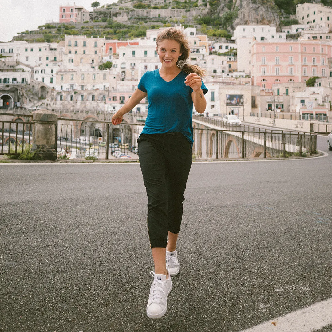 Basic V Neck Tee, Teal