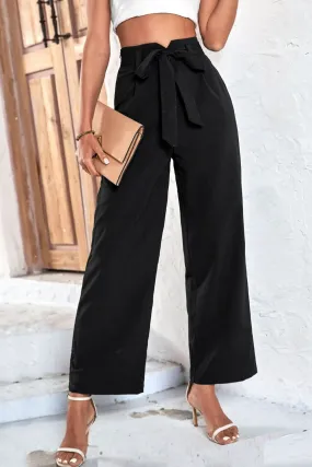 Belted High-Rise Pants