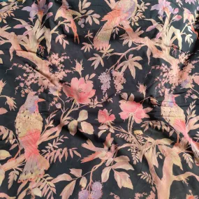 Birds of paradise shades of black Cotton cambric 44 inches width Fabric per meter