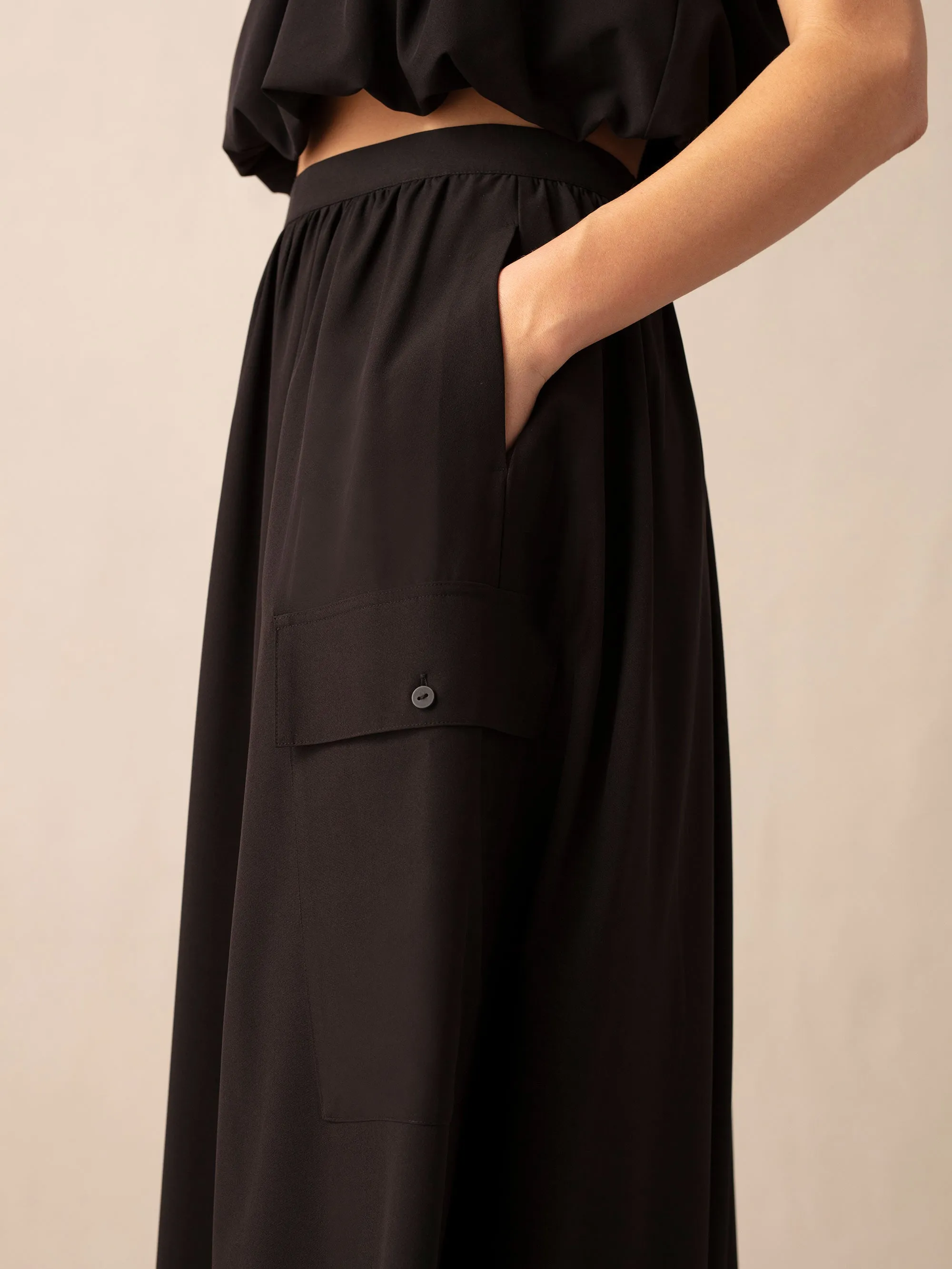 Black Parachute Skirt