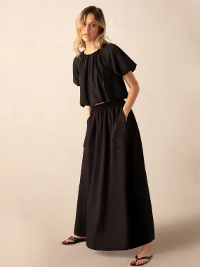 Black Parachute Skirt