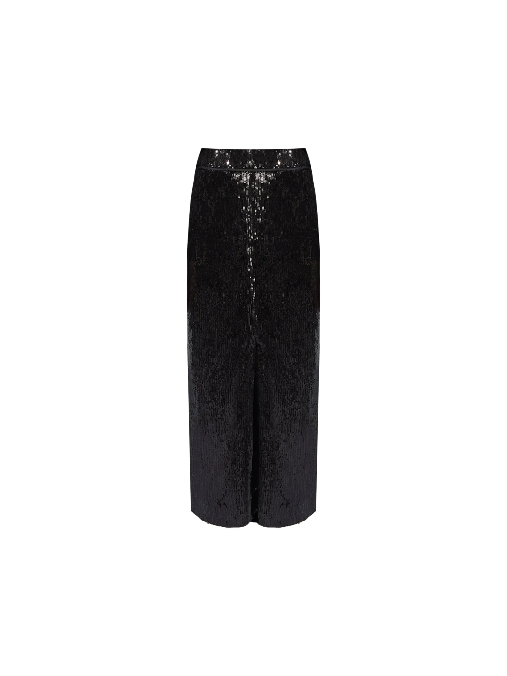 Black Sequin Split Front Skirt