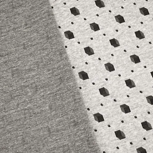 Black/Gray Cube Jacquard Knit Fabric