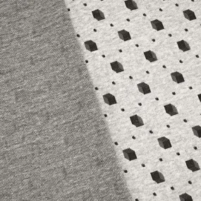 Black/Gray Cube Jacquard Knit Fabric