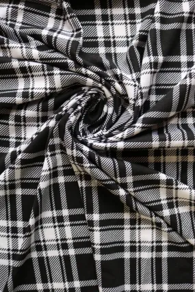 Black/White Plaid Spun Poly