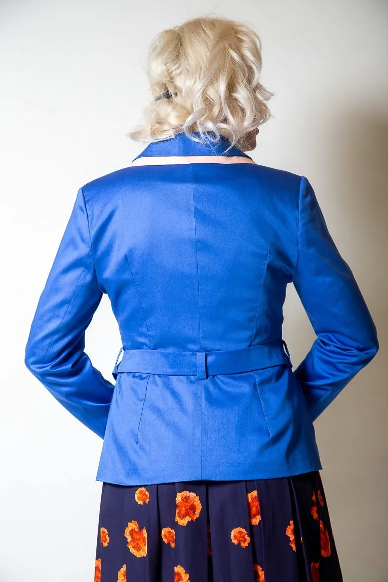 Blue Cotton Jacket with belt