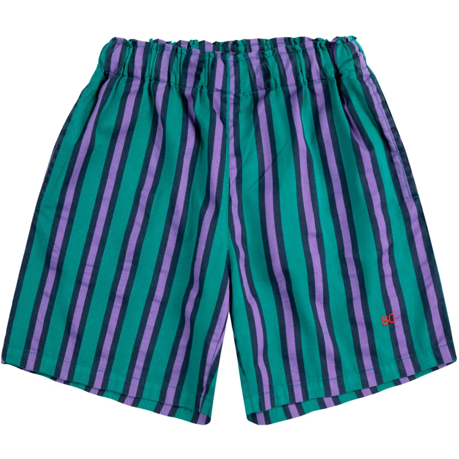 Bobo Choses Dark Green Stripes All Over Bermuda