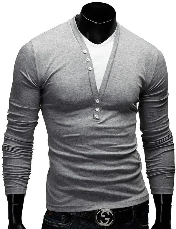 Casual Slim Fit V-Neck Shirt