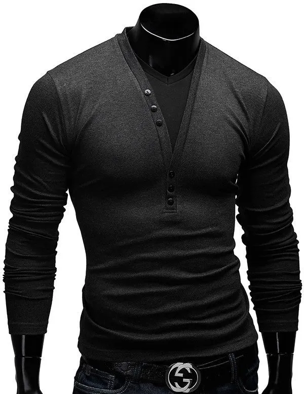 Casual Slim Fit V-Neck Shirt