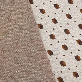 Choco Brown/Gray Cube Jacquard Knit Fabric