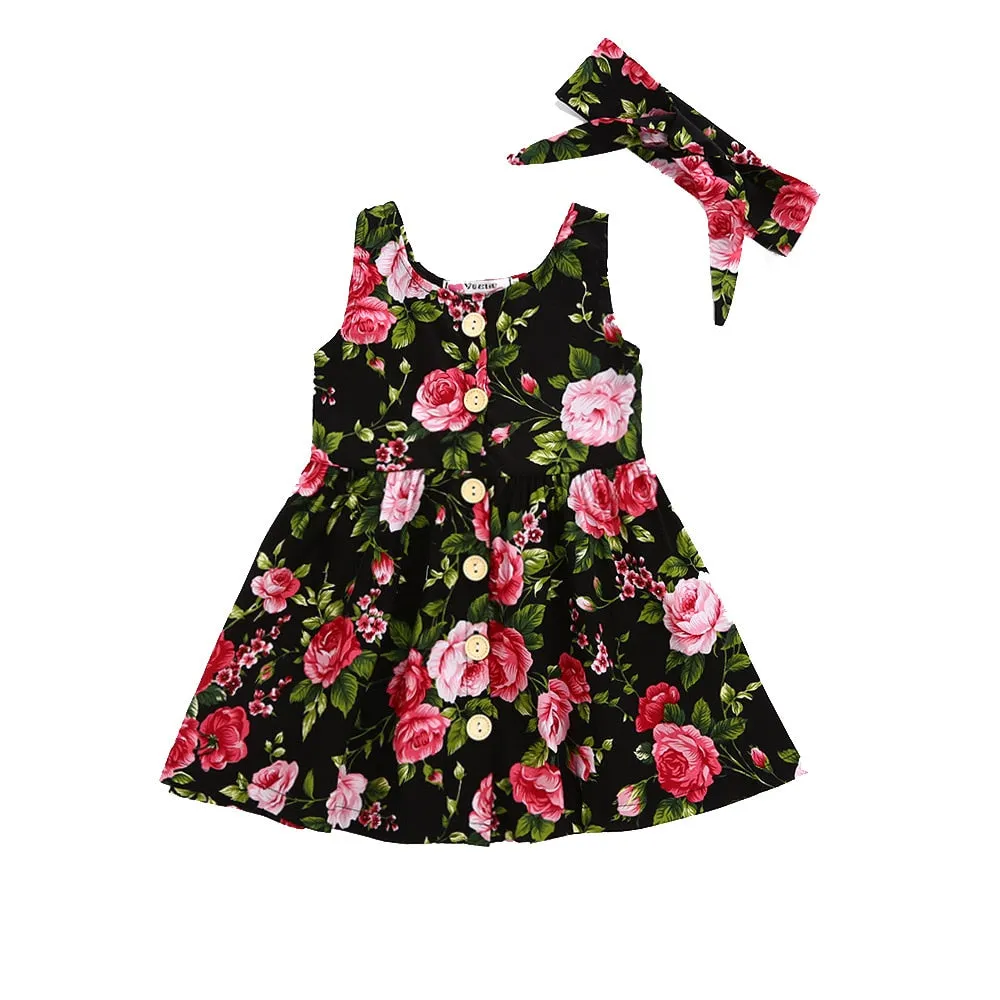 Costumes With Button Princess Girls Dresses