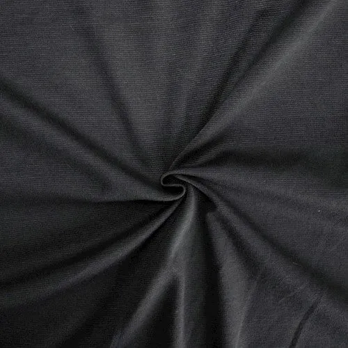 Deep Stone Gray Micro Striped Double Knit Fabric