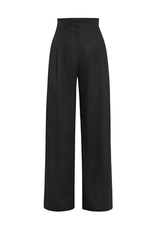 Delvine High Rise Pleated Wide Leg Pants