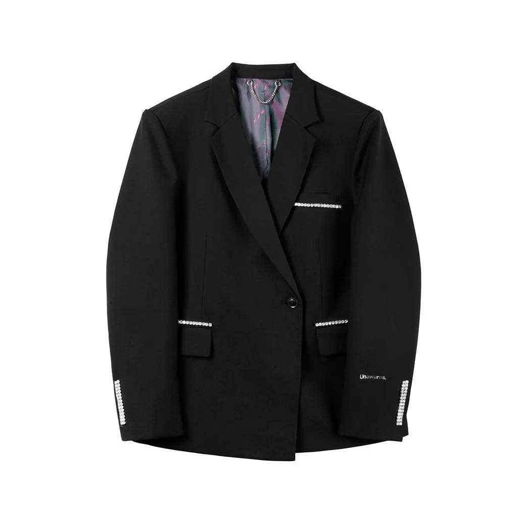 Diamond Double Breasted Suit Black