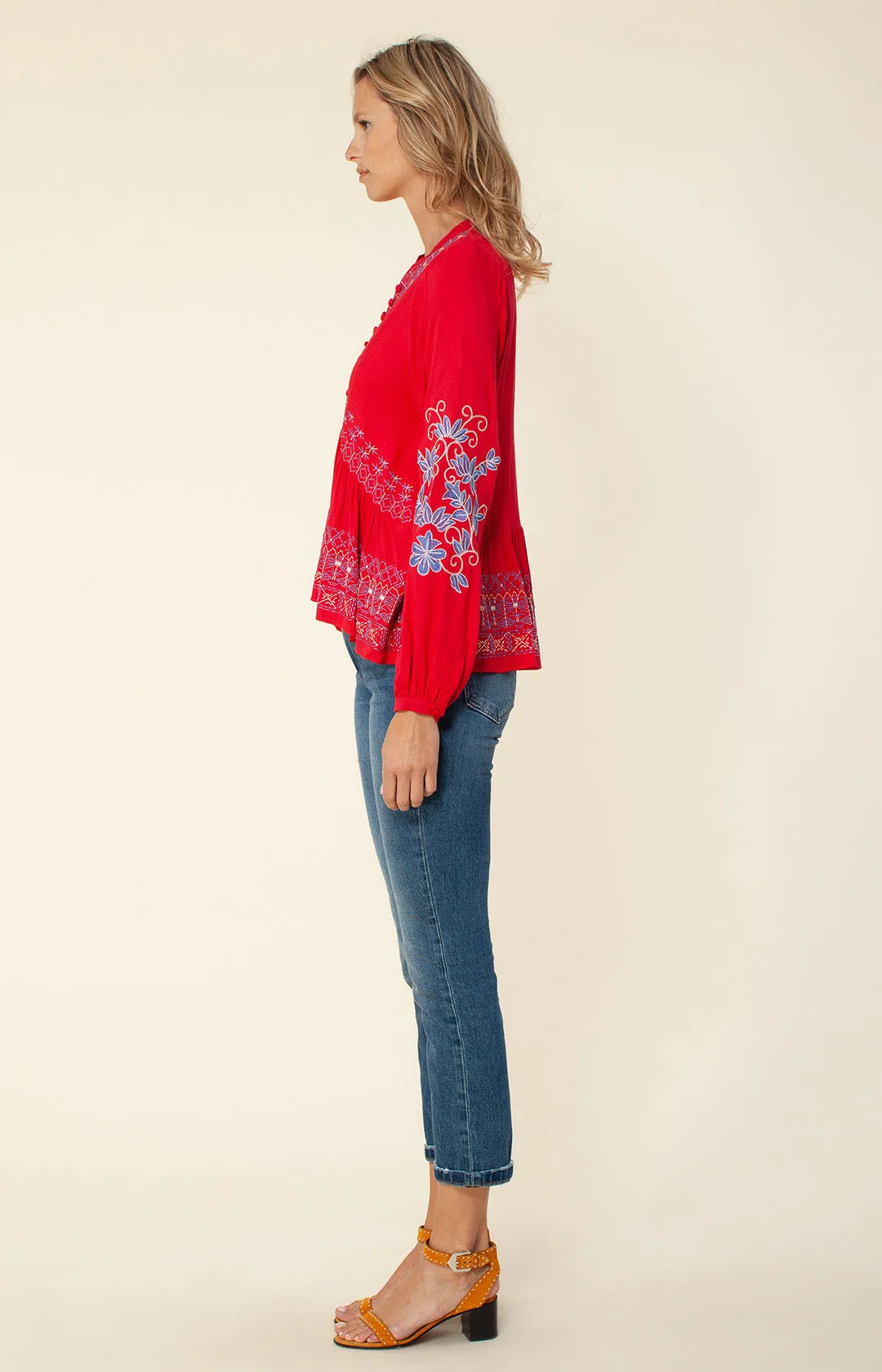 Donatella Embroidered Top