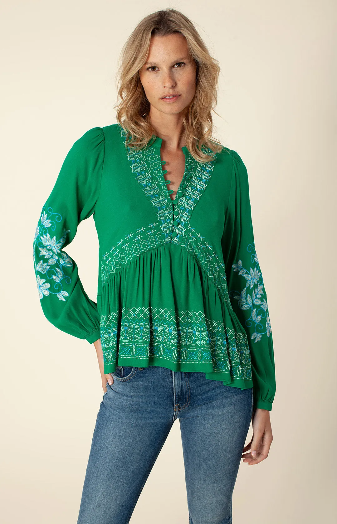 Donatella Embroidered Top