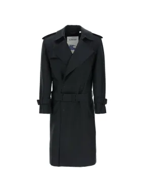 Double-Breasted Silk Trench Coat