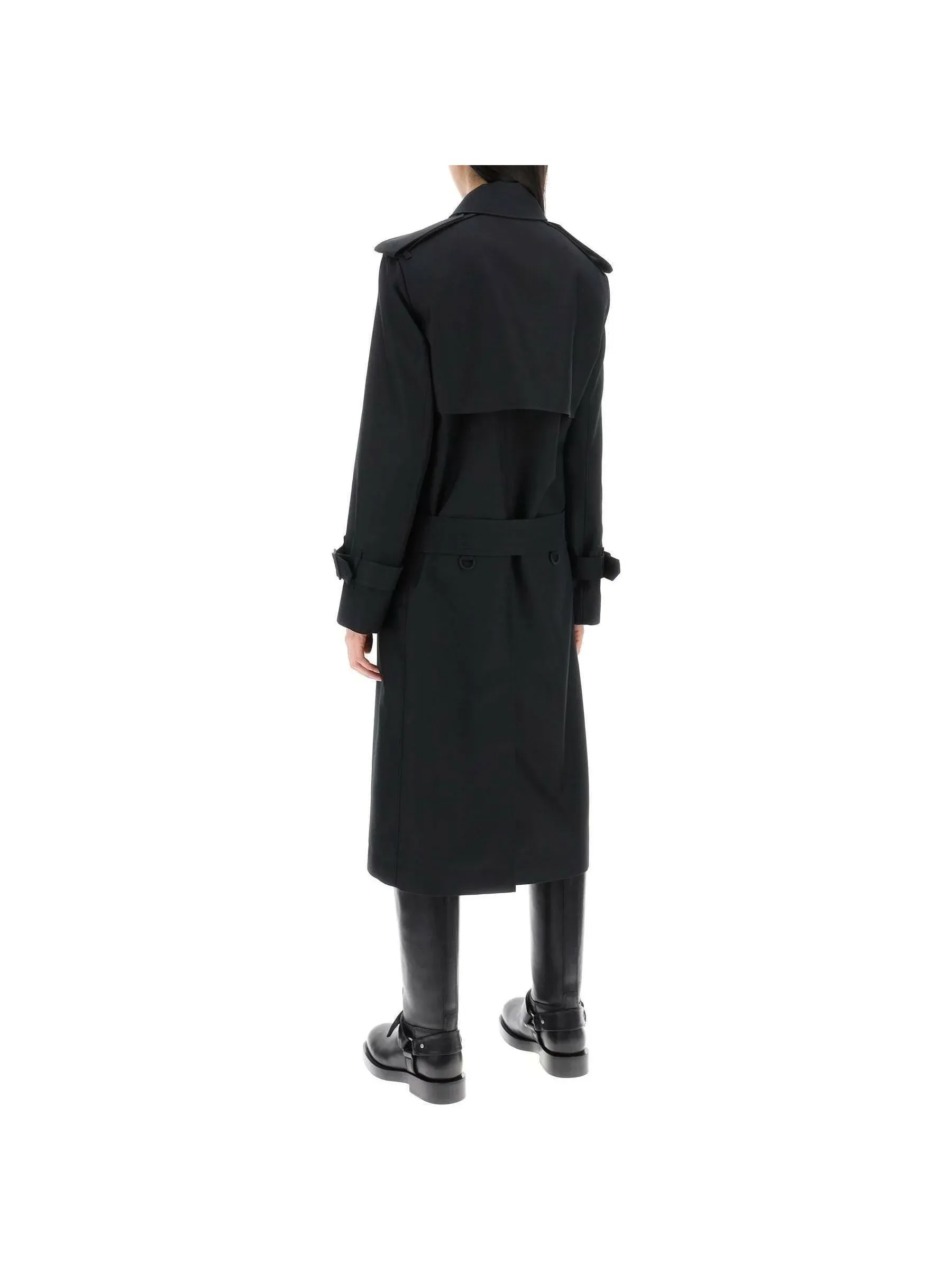 Double-Breasted Silk Trench Coat