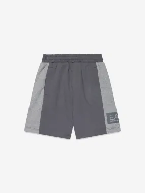 EA7 Emporio Armani Boys Train Tonal Block Bermuda Shorts in Grey