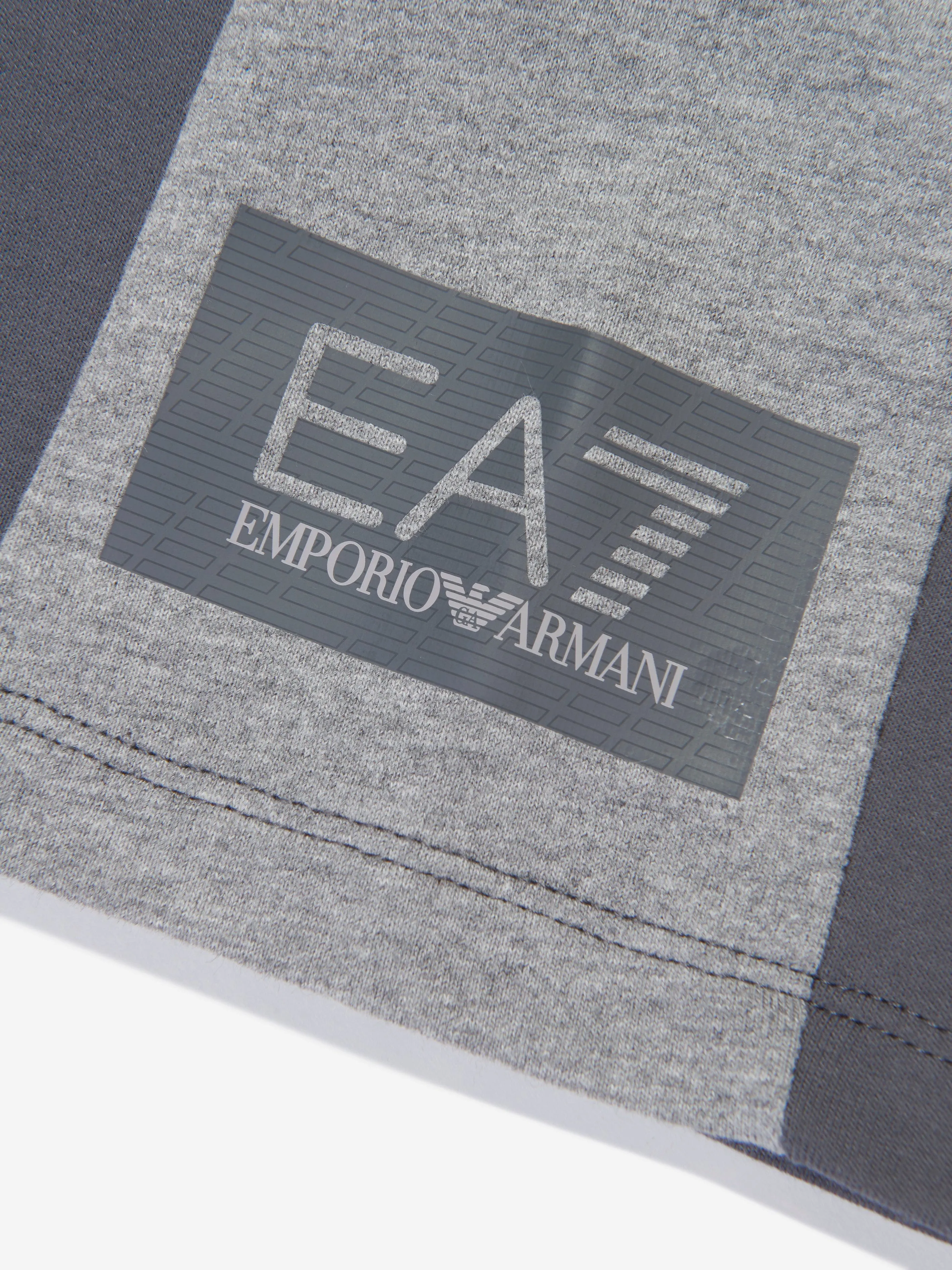 EA7 Emporio Armani Boys Train Tonal Block Bermuda Shorts in Grey