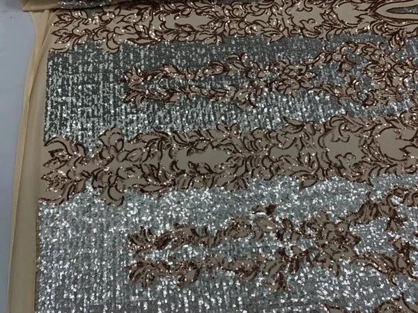 Elegant 4 WAY Stretch Sequins On Power Mesh//Spandex Mesh Lace Sequins Fabric By The Yard//Embroidery Lace/ Gowns/Veil/ Bridal