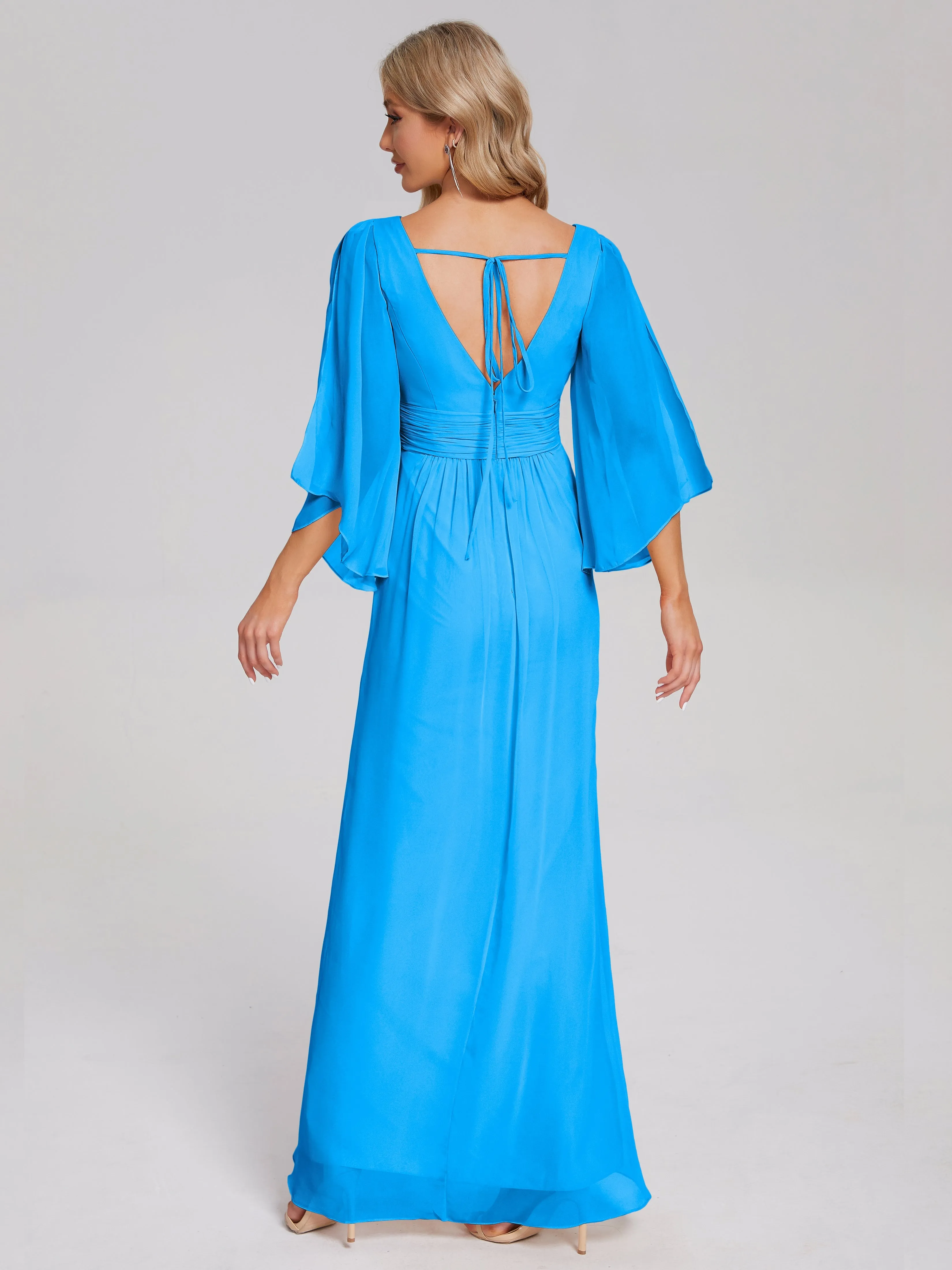 Fatima Elegant Half Sleeves Chiffon Bridesmaid Dresses