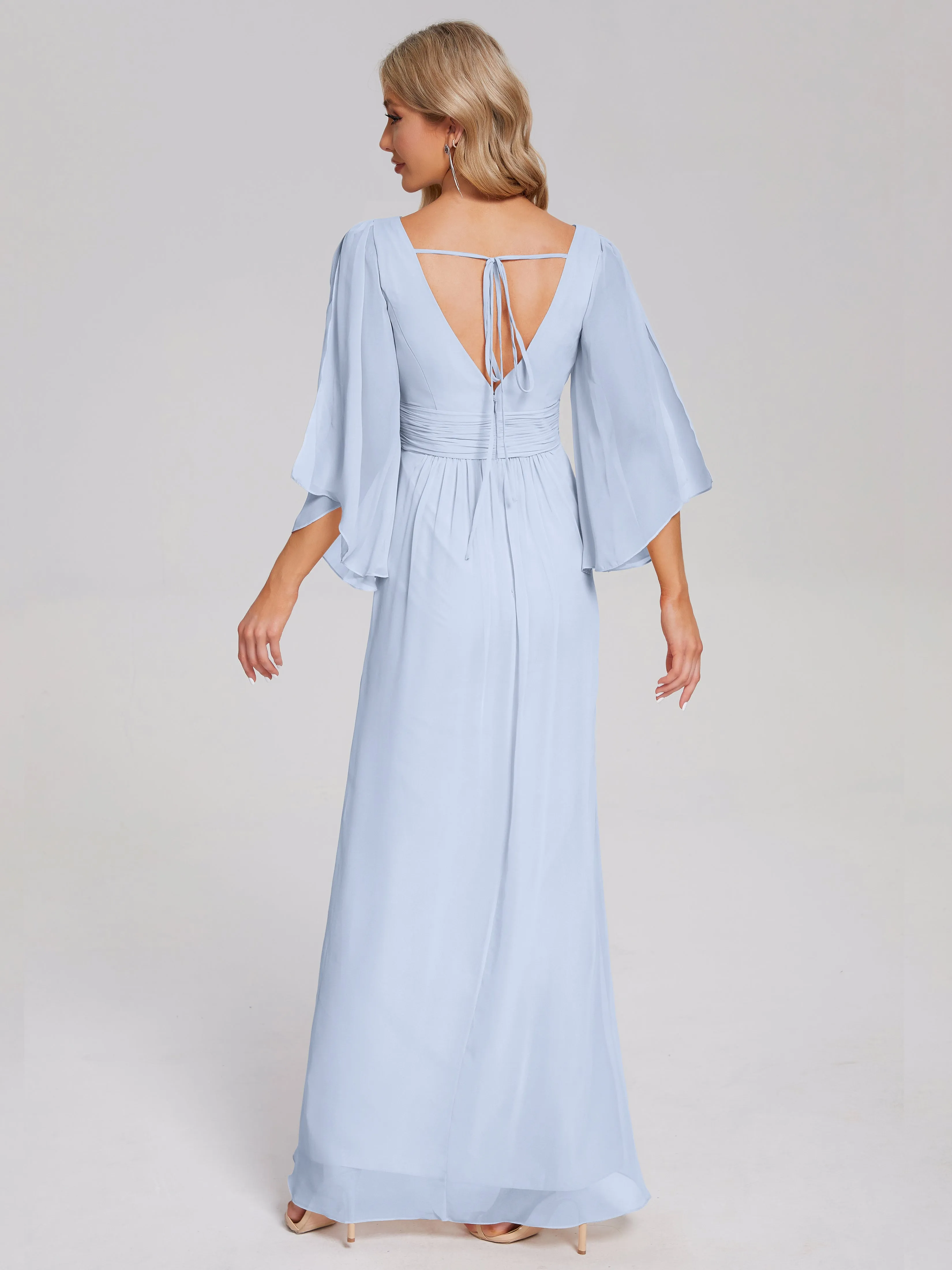 Fatima Elegant Half Sleeves Chiffon Bridesmaid Dresses