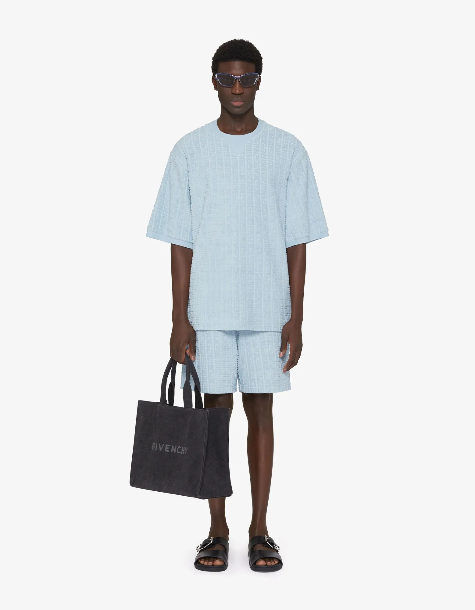 Givenchy Blue 4G Towelling Bermuda Shorts