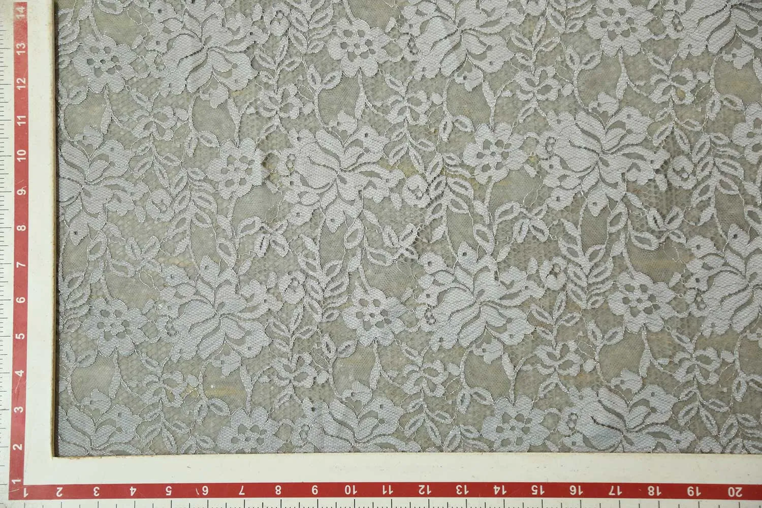 Gray Floral Chantelle Net Lace fabric