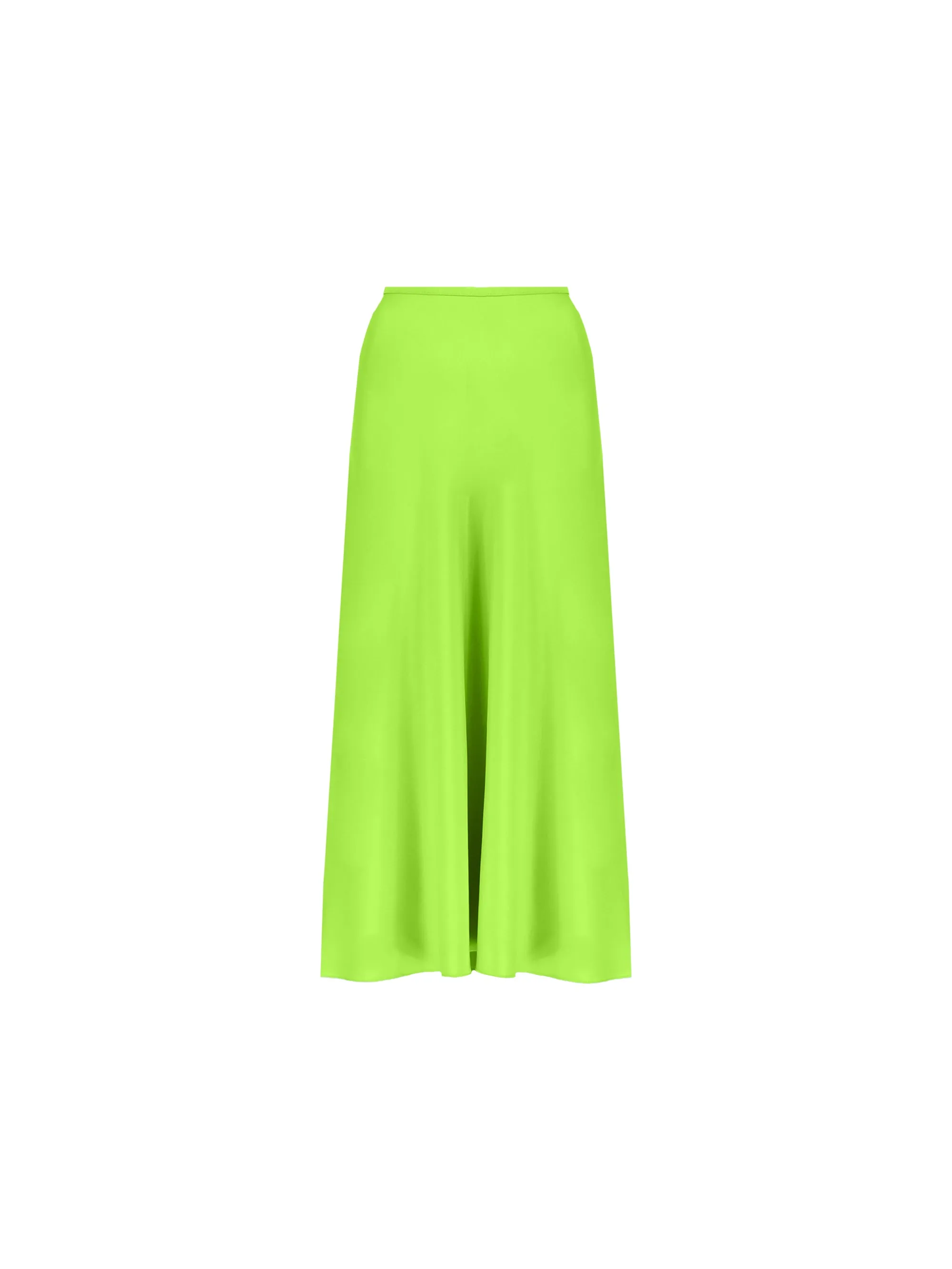 Green Satin Bias Midi Skirt