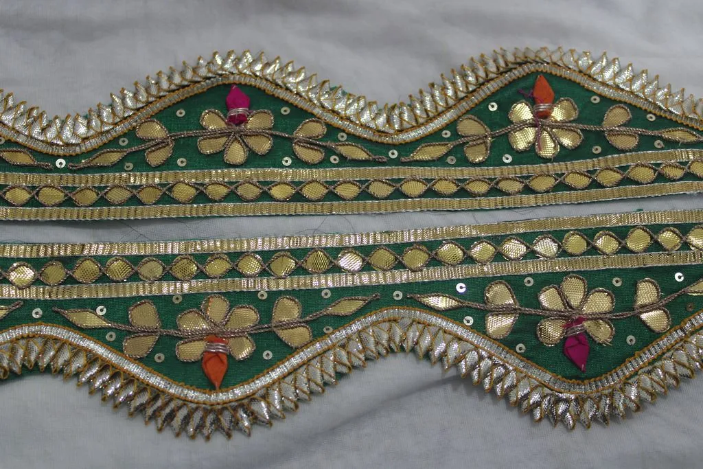 Green Traditional Gota Trim