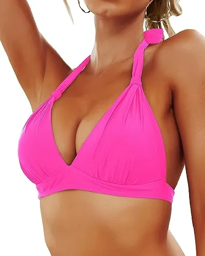 Halter Bikini Tops Padded Swimsuits Tops