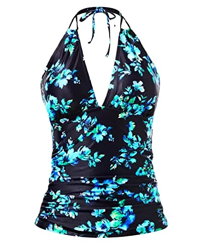 Halter Tankini Tops V Neck Swim Tops