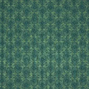 Herbal/Forest Green Floral Printed Textured Rib Knit Fabric