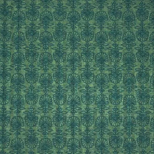 Herbal/Forest Green Floral Printed Textured Rib Knit Fabric