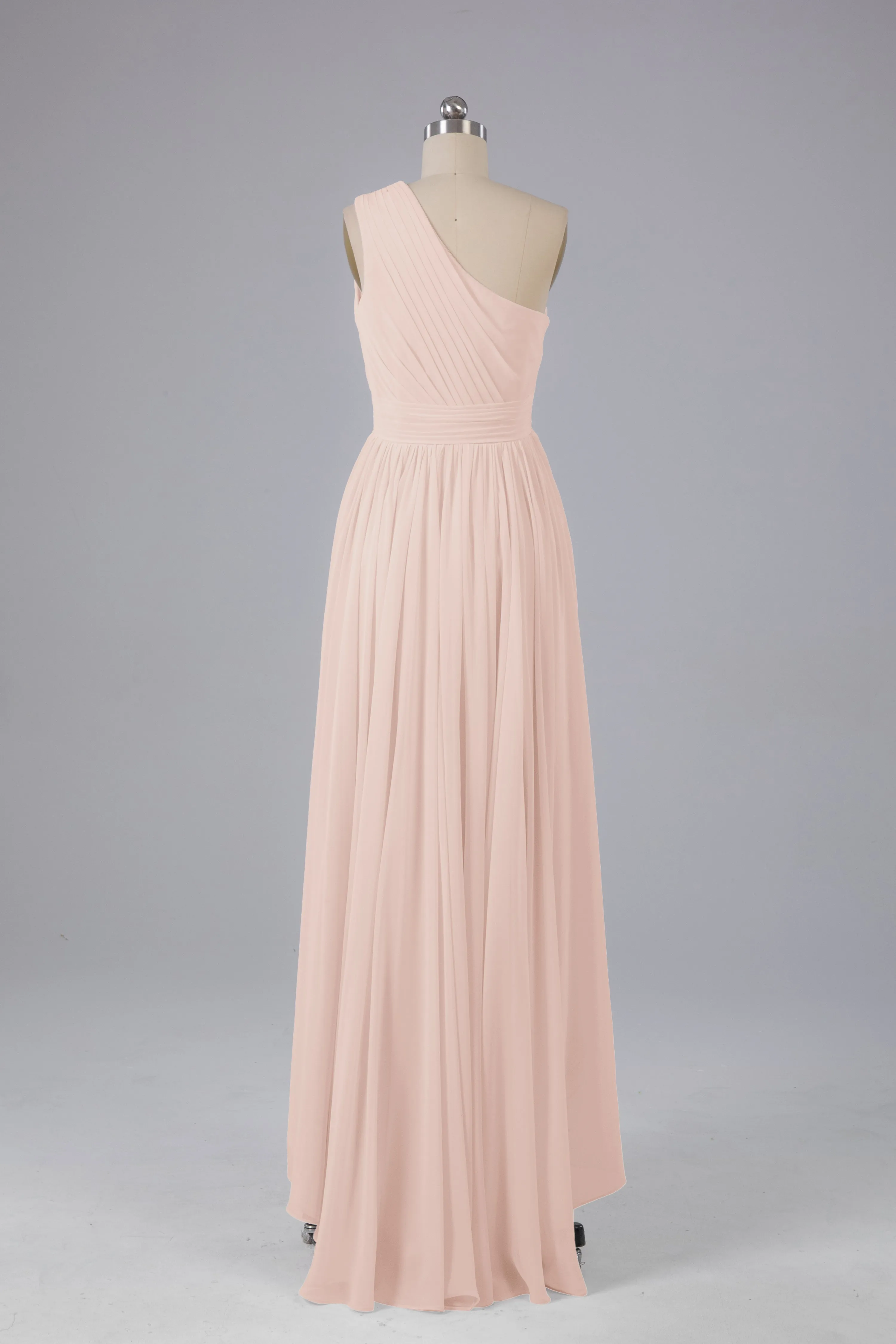 High Low One Shoulder Chiffon Bridesmaid Dresses