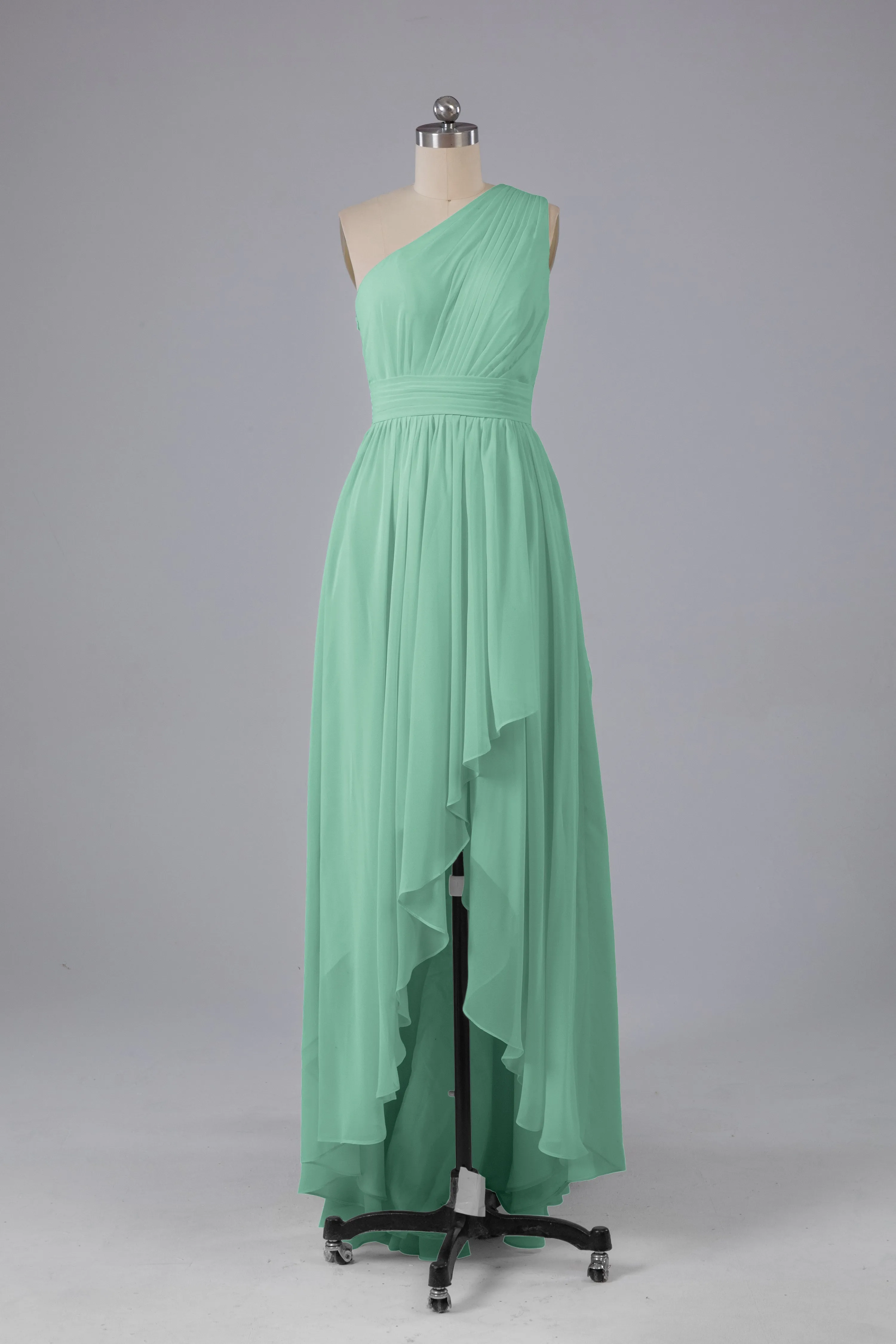 High Low One Shoulder Chiffon Bridesmaid Dresses