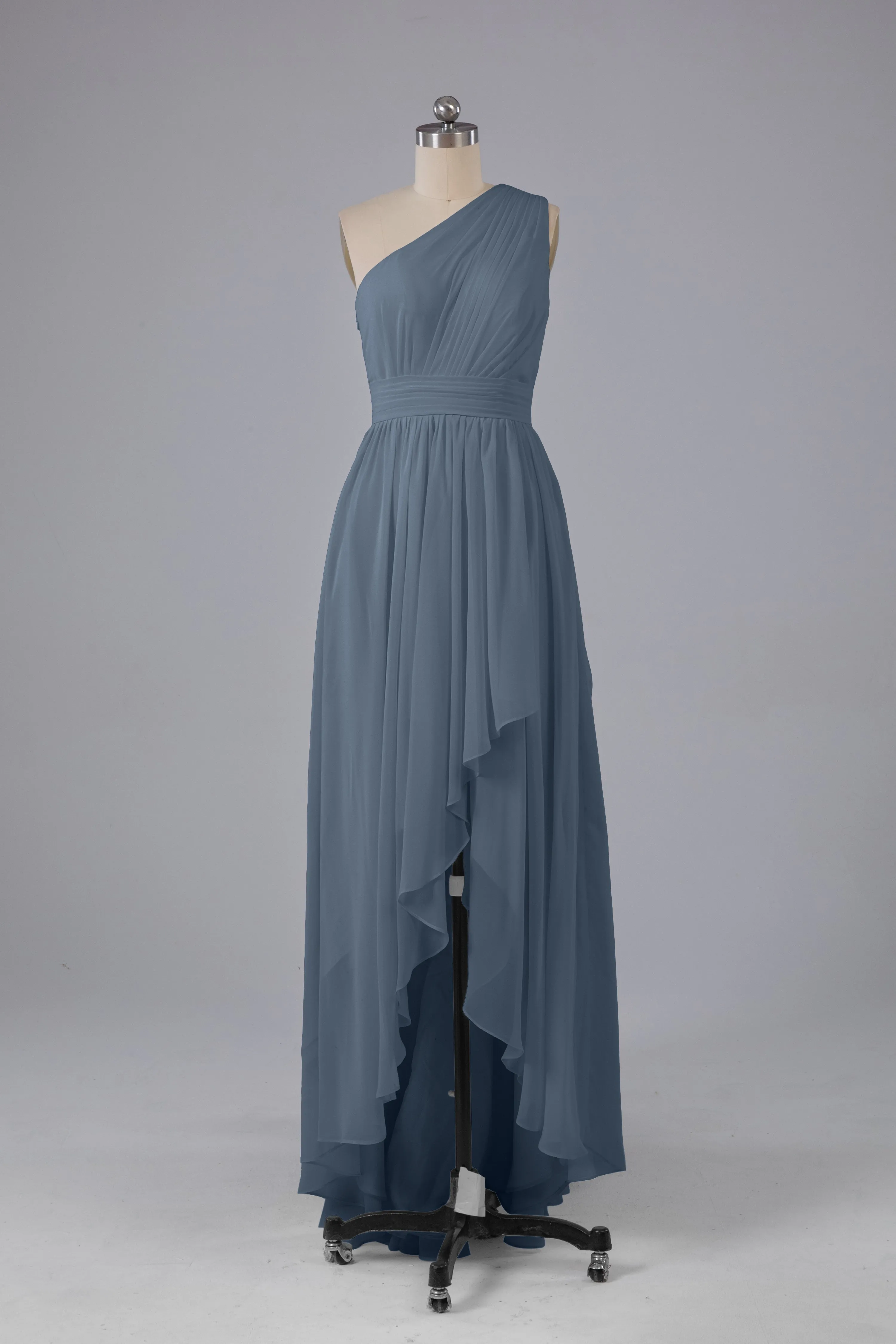 High Low One Shoulder Chiffon Bridesmaid Dresses